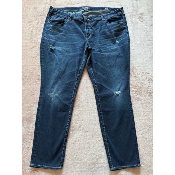 Silver Jeans Womens‎ Boyfriend Distressed Blue Denim Jean Sz 24 - Picture 1 of 9